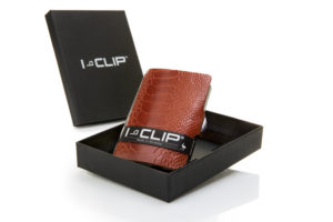 Cartera tarjetero I-Clip Pata de Avestruz Marrón Cartera tarjetero I-Cilp Pata de Avestruz Marrón